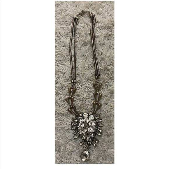 J.Crew Necklace Statement Layered Crystal Rhines